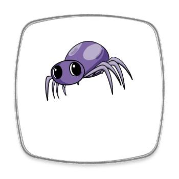 Baby Spinne - Viereckiger Kühlschrankmagnet - Weiß - Vorne