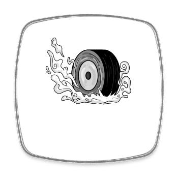 Driften Reifen - Viereckiger Kühlschrankmagnet - Weiß - Vorne