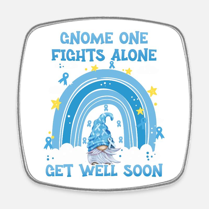 Gnome One combat seul le cancer de la prostate - Magnet carré - blanc