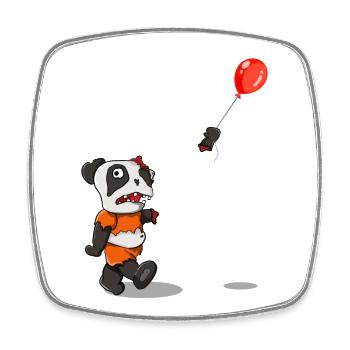 Zombie Panda Horror Panda Halloween Party Shirt - Square fridge magnet - white - Front