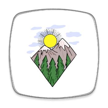Mountain Mountains Mountain Peaks - Square fridge magnet - white - Front