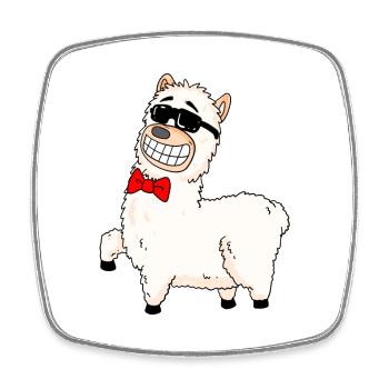 Cool Alpaca - Square fridge magnet - white - Front