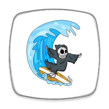 Sensenmann Sommer Surfen Surfbrett - Viereckiger Kühlschrankmagnet - Weiß - Vorne