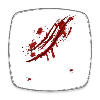 Halloween Kratzspur - Viereckiger Kühlschrankmagnet - Weiß - Vorne