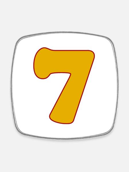 7 - Square fridge magnet - white