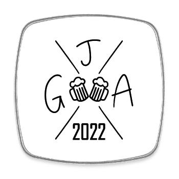 2022 Junggesellenabschied - Viereckiger Kühlschrankmagnet - Weiß - Vorne