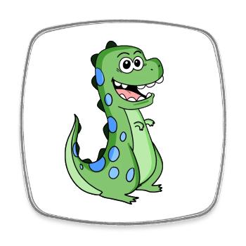 Dino Zahnlücke Kleinkind Milchzahn - Viereckiger Kühlschrankmagnet - Weiß - Vorne