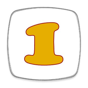 1 - Square fridge magnet - white - Front