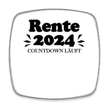 Rente 2024 Ruhestand Rentner Renteneintritt - Viereckiger Kühlschrankmagnet - Weiß - Vorne