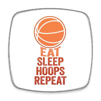 Mangez des cerceaux de sommeil Répéter le basket-ball - Magnet carré - blanc - Devant