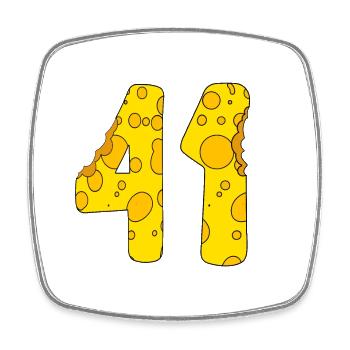 41 Jahre alt - 41. Geburtstag Geschenk - 1941 - Viereckiger Kühlschrankmagnet - Weiß - Vorne