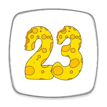 23 Jahre alt - 23. Geburtstag Geschenk - 1923 - Viereckiger Kühlschrankmagnet - Weiß - Vorne
