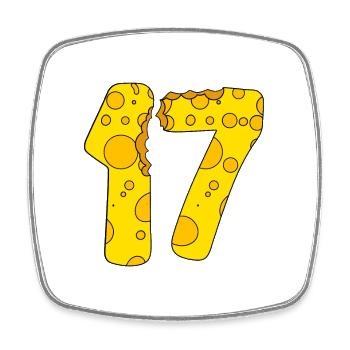 17 Jahre alt Käse - 17. Geburtstag Geschenk - Viereckiger Kühlschrankmagnet - Weiß - Vorne