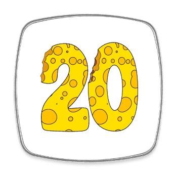 20 Jahre alt - 20. Geburtstag Geschenk - 1920 - Viereckiger Kühlschrankmagnet - Weiß - Vorne