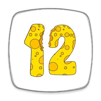 12 Jahre alt Käse - 12. Geburtstag Geschenk - Viereckiger Kühlschrankmagnet - Weiß - Vorne