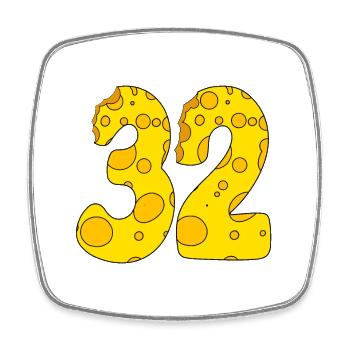 32 years old - 32nd birthday gift - 1932 - Square fridge magnet - white - Front