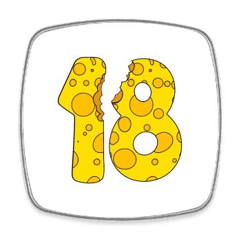 18 Jahre alt Käse - 18. Geburtstag Geschenk - Viereckiger Kühlschrankmagnet - Weiß - Vorne