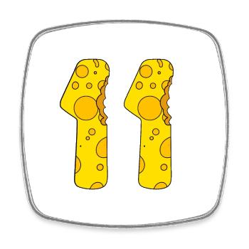 11 Jahre alt Käse - 11. Geburtstag Geschenk - Viereckiger Kühlschrankmagnet - Weiß - Vorne