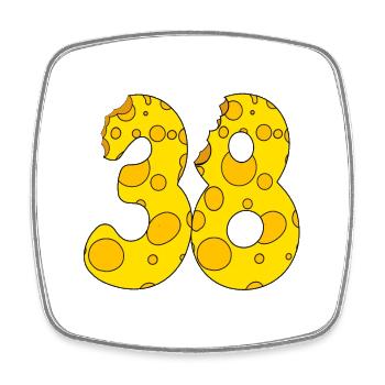 38 Jahre alt - 38. Geburtstag Geschenk - 1938 - Viereckiger Kühlschrankmagnet - Weiß - Vorne