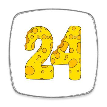 24 Jahre alt - 24. Geburtstag Geschenk - 1924 - Viereckiger Kühlschrankmagnet - Weiß - Vorne