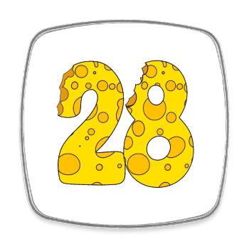 28 Jahre alt - 28. Geburtstag Geschenk - 1921 - Viereckiger Kühlschrankmagnet - Weiß - Vorne