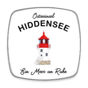 Hiddensee, ein Meer an Ruhe, Leuchtturm Gellen - Viereckiger Kühlschrankmagnet - Weiß - Vorne