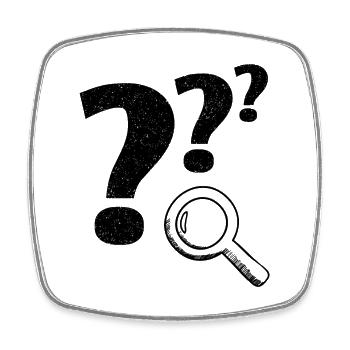 Question mark magnifying glass - Square fridge magnet - white - Front