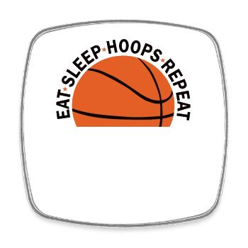 Eat Sleep Hoops Repeat Basketball - Square fridge magnet - white - Front