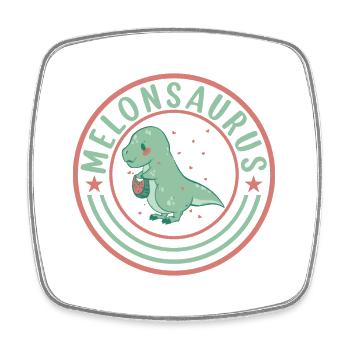 Watermelonsaurus Vegetarian T Rex - Square fridge magnet - white - Front