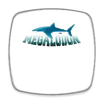 Megalodon Hunter - Requin Megalodon - Magnet carré - blanc - Devant