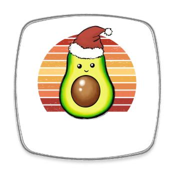 Avocado Weihnachtsmütze Weihnachten Geschenk - Viereckiger Kühlschrankmagnet - Weiß - Vorne