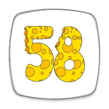58 years old - 58th birthday gift - 1958 - Square fridge magnet - white - Front