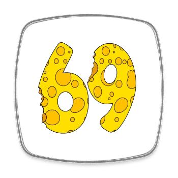 69 years old - 69th birthday gift - 1969 - Square fridge magnet - white - Front