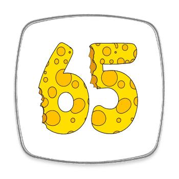 65 years old - 65th birthday gift - 1965 - Square fridge magnet - white - Front
