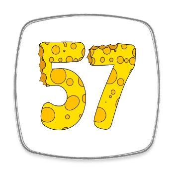 57 Jahre alt - 57. Geburtstag Geschenk - 1957 - Viereckiger Kühlschrankmagnet - Weiß - Vorne