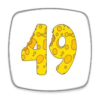 49 Jahre alt - 49. Geburtstag Geschenk - 1949 - Viereckiger Kühlschrankmagnet - Weiß - Vorne