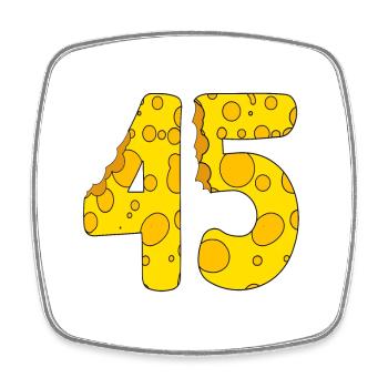 45 Jahre alt - 45. Geburtstag Geschenk - 1945 - Viereckiger Kühlschrankmagnet - Weiß - Vorne