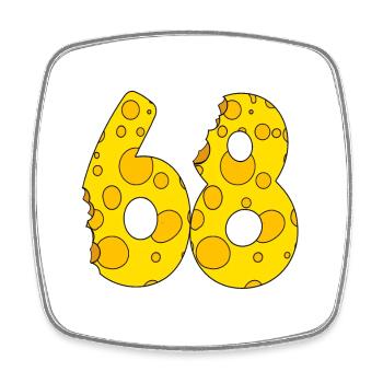 68 years old - 68th birthday gift - 1968 - Square fridge magnet - white - Front