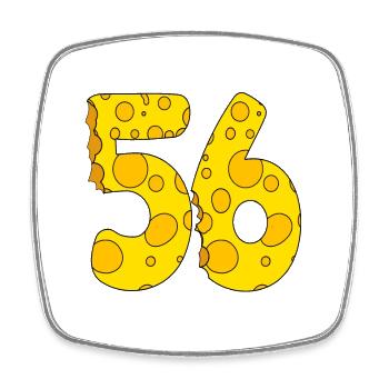 56 Jahre alt - 56. Geburtstag Geschenk - 1956 - Viereckiger Kühlschrankmagnet - Weiß - Vorne