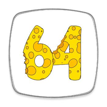 64 Jahre alt - 64. Geburtstag Geschenk - 1964 - Viereckiger Kühlschrankmagnet - Weiß - Vorne
