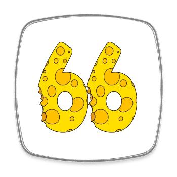 66 Jahre alt - 66. Geburtstag Geschenk - 1966 - Viereckiger Kühlschrankmagnet - Weiß - Vorne