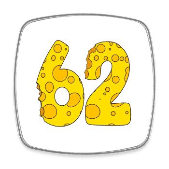 62 Jahre alt - 62. Geburtstag Geschenk - 1962 - Viereckiger Kühlschrankmagnet - Weiß - Vorne