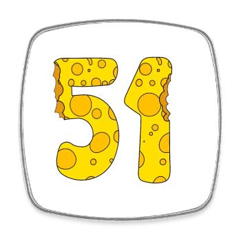 51 years old - 51st birthday gift - 1951 - Square fridge magnet - white - Front
