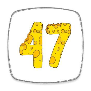 47 Jahre alt - 47. Geburtstag Geschenk - 1947 - Viereckiger Kühlschrankmagnet - Weiß - Vorne