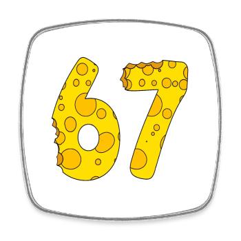 67 Jahre alt - 67. Geburtstag Geschenk - 1967 - Viereckiger Kühlschrankmagnet - Weiß - Vorne