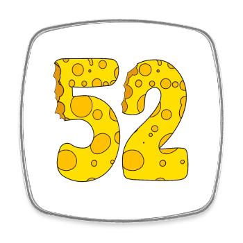 52 Jahre alt - 52. Geburtstag Geschenk - 1952 - Viereckiger Kühlschrankmagnet - Weiß - Vorne