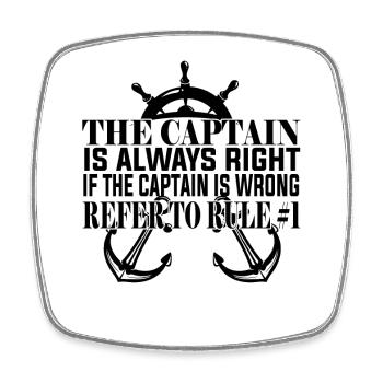 Sailing Ships Boat Captain - Square fridge magnet - white - Front