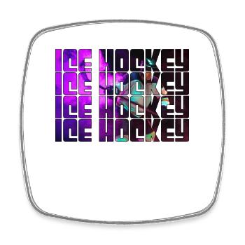 Hockey sur glace - Magnet carré - blanc - Devant