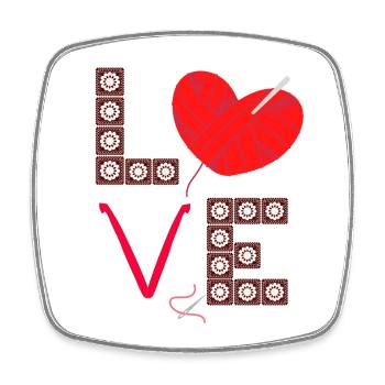 Love to Craft - Crochet or Crafting Gift Idea - Viereckiger Kühlschrankmagnet - Weiß - Vorne