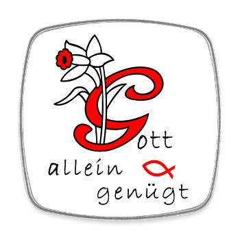 Gott allein genügt, christlich - Viereckiger Kühlschrankmagnet - Weiß - Vorne